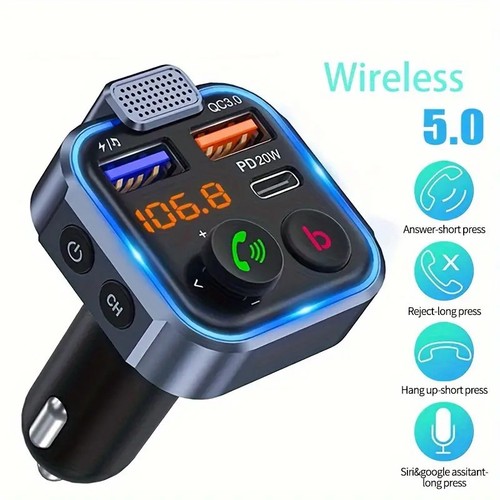 Bluetooth car wireless fm - 5.0,